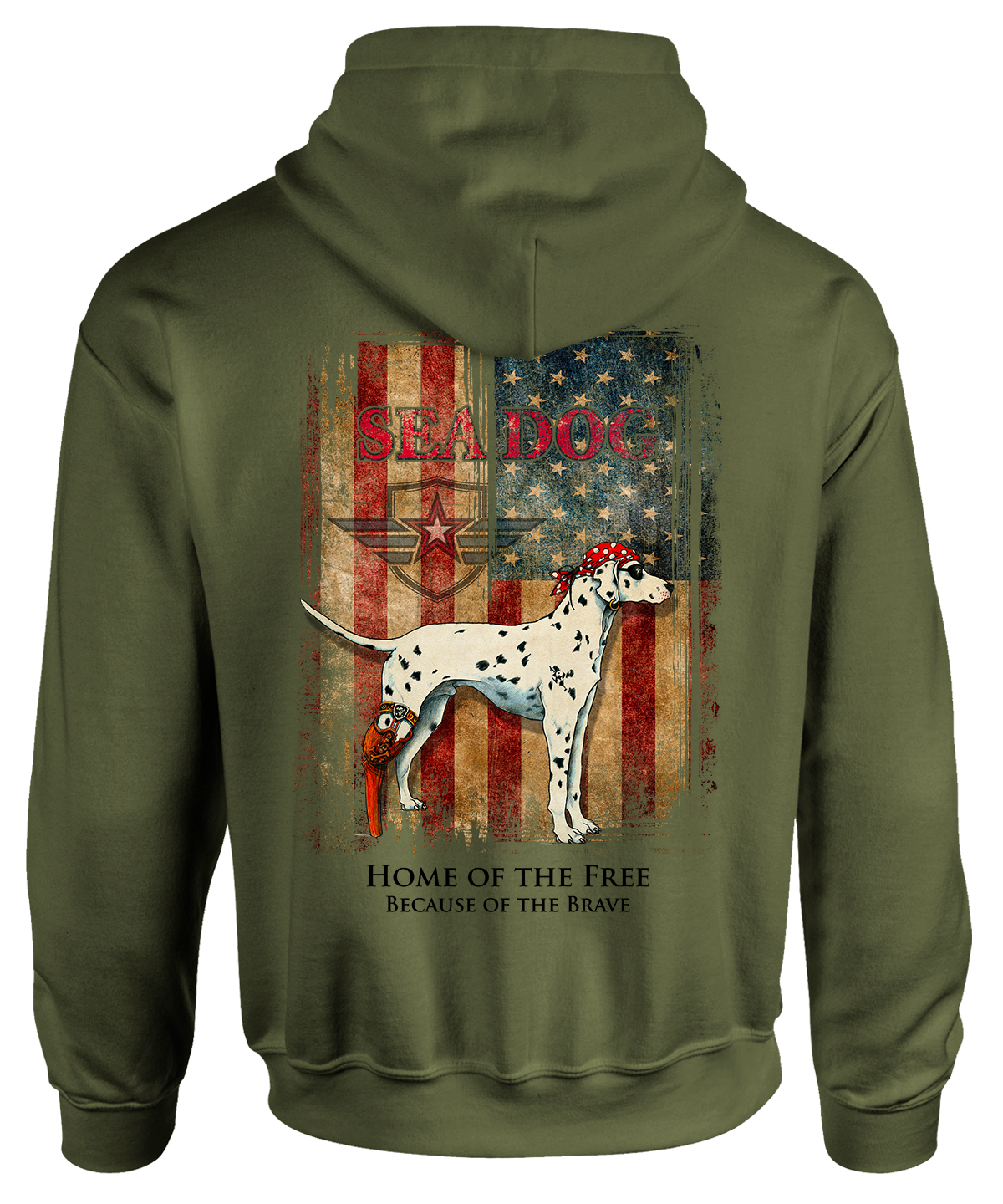 I305-15LS-66-B Grunge Flag Hooded Sweater - Image 1