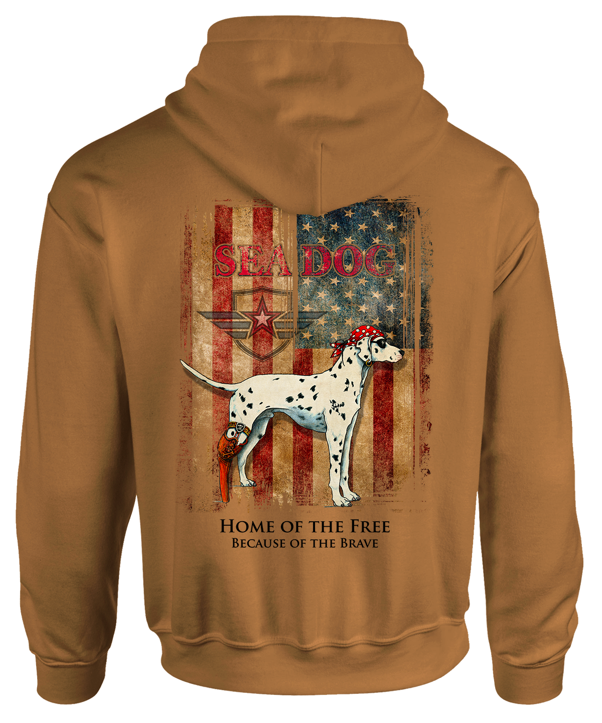 I305-15LS-71-B Grunge Flag Hooded Sweater - Image 1